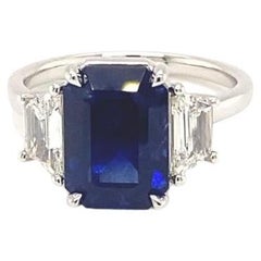 Certified Emerald Cut Ceylon Sapphire
Diamond Ring in Platinum Certified Emerald Cut Ceylon Sapphire
Diamond Ring in Platinum