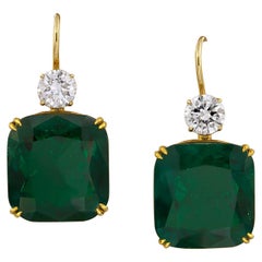 Spectra Fine Jewelry Certified Emerald Diamond Drop Earrings