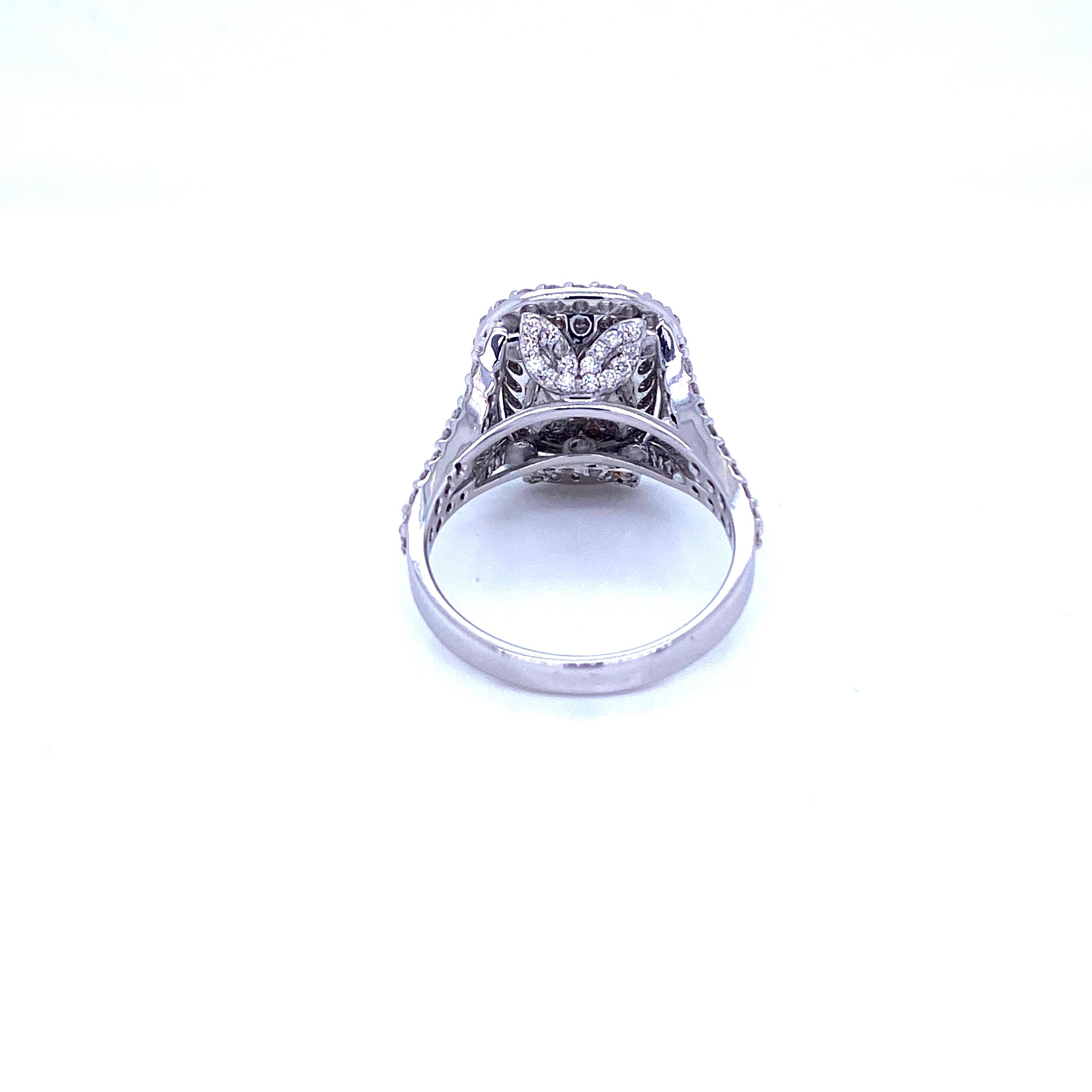 Women's Certified Emerald Diamond Engagement Gold Ring