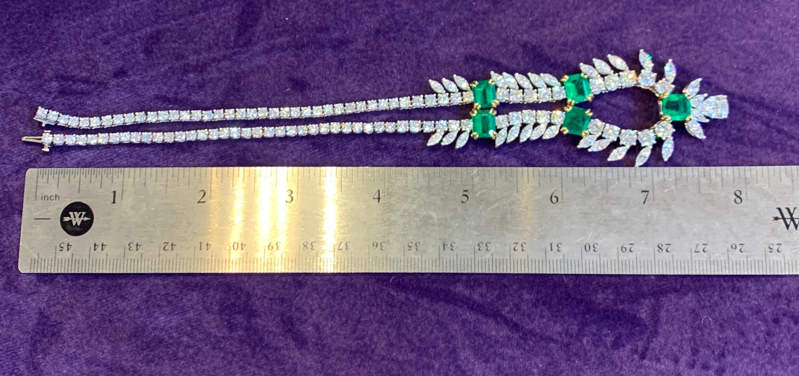 zertifizierte Smaragd- und Diamant-Halskette im Angebot 2