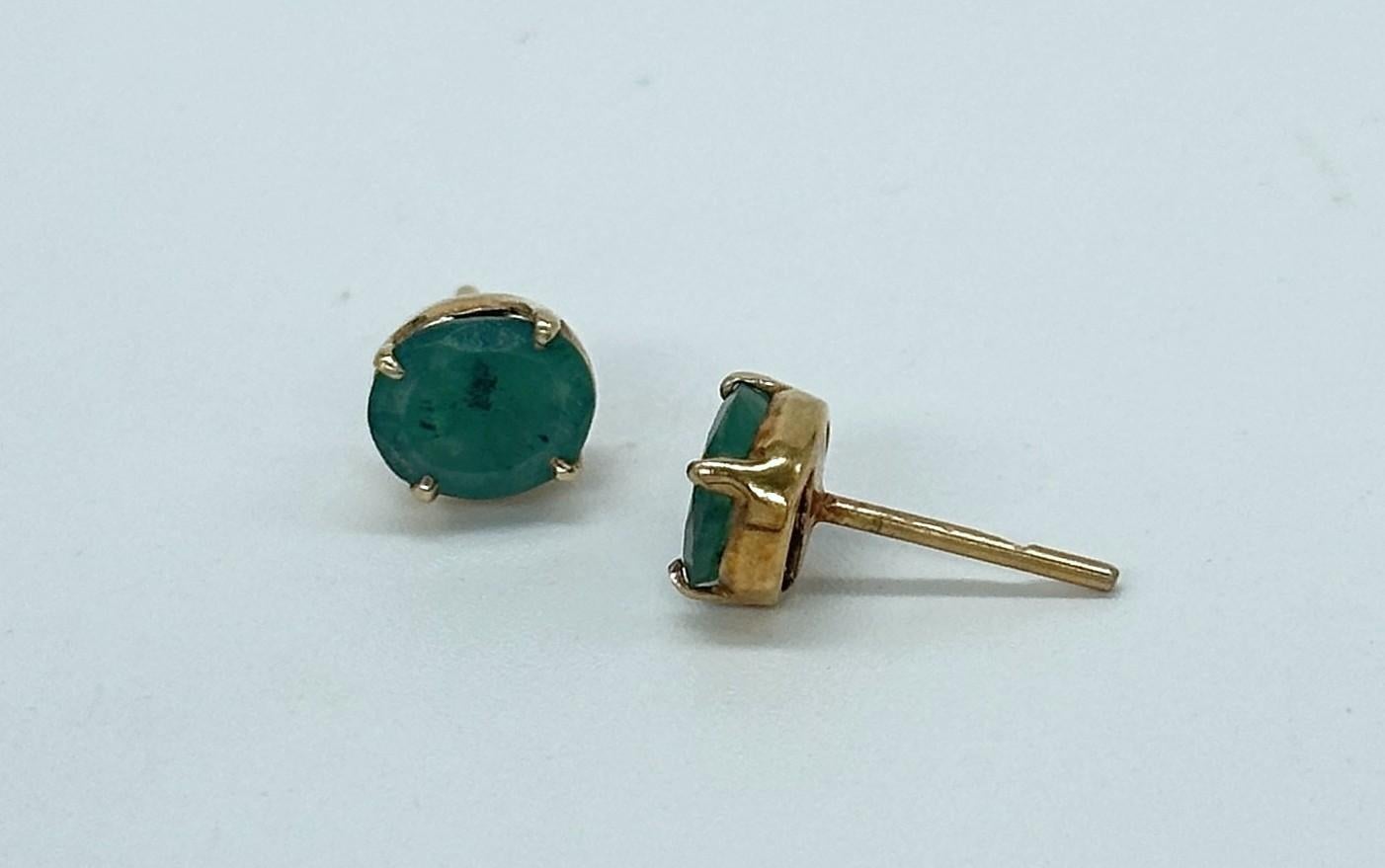 Zertifizierter Smaragd Ohrring 2,30ctw Smaragd 18K Gelbgold Vermeil Ohrring im Zustand „Neu“ im Angebot in Delhi, DL