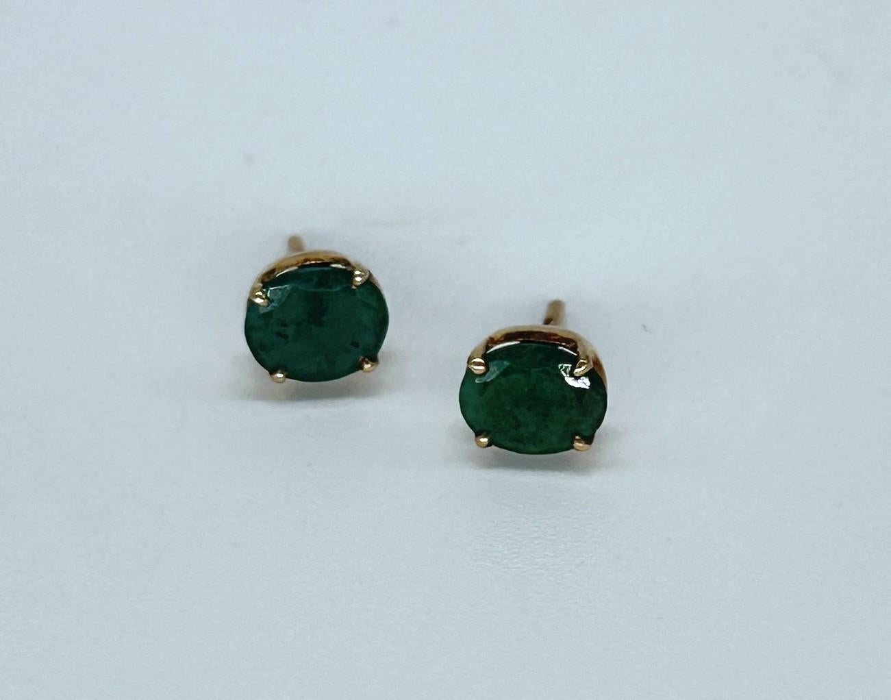 Zertifizierter Smaragd Ohrring 2,30ctw Smaragd 18K Gelbgold Vermeil Ohrring für Damen oder Herren im Angebot