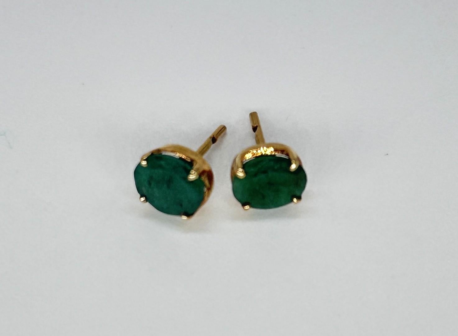Zertifizierter Smaragd Ohrring 2,30ctw Smaragd 18K Gelbgold Vermeil Ohrring im Angebot 1
