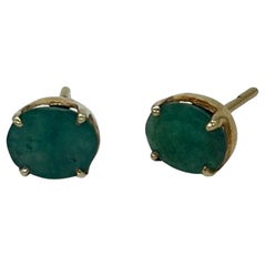 Certified Emerald Earring 2.30ctw Emerald 18K Yellow Gold vermeil Earring