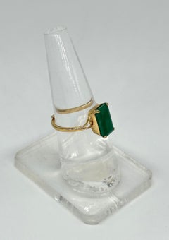 Certified Emerald Gold Ring 2.40ctw Emerald 14K Solid Yellow Gold Ring