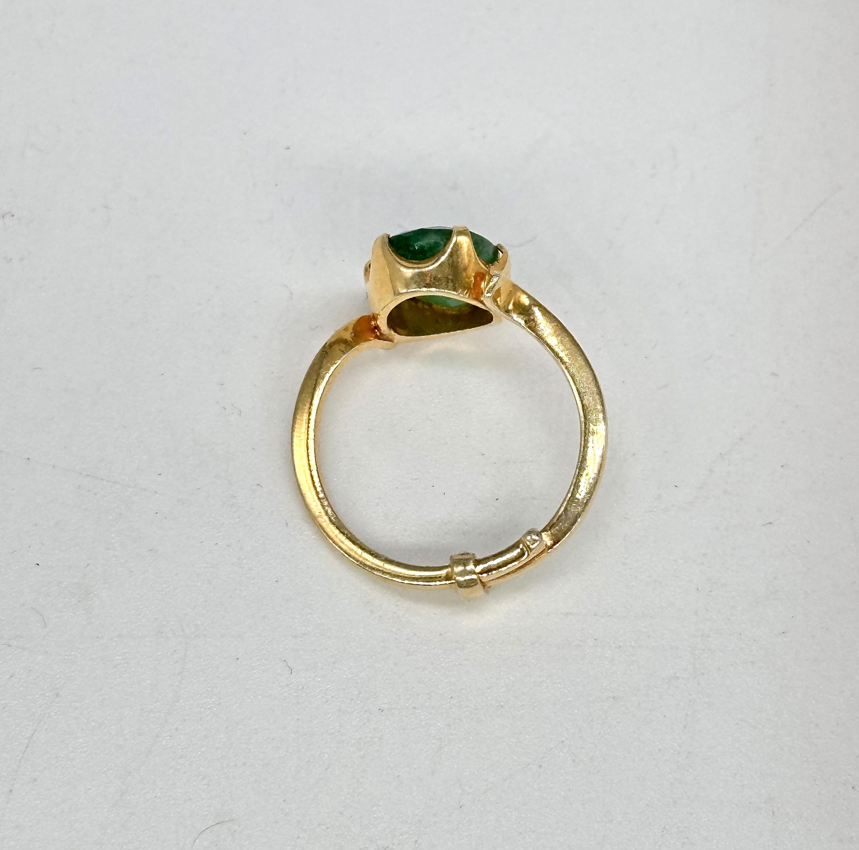 Bague en or jaune massif 14 carats avec émeraude certifiée 2,70 ctw en vente 2