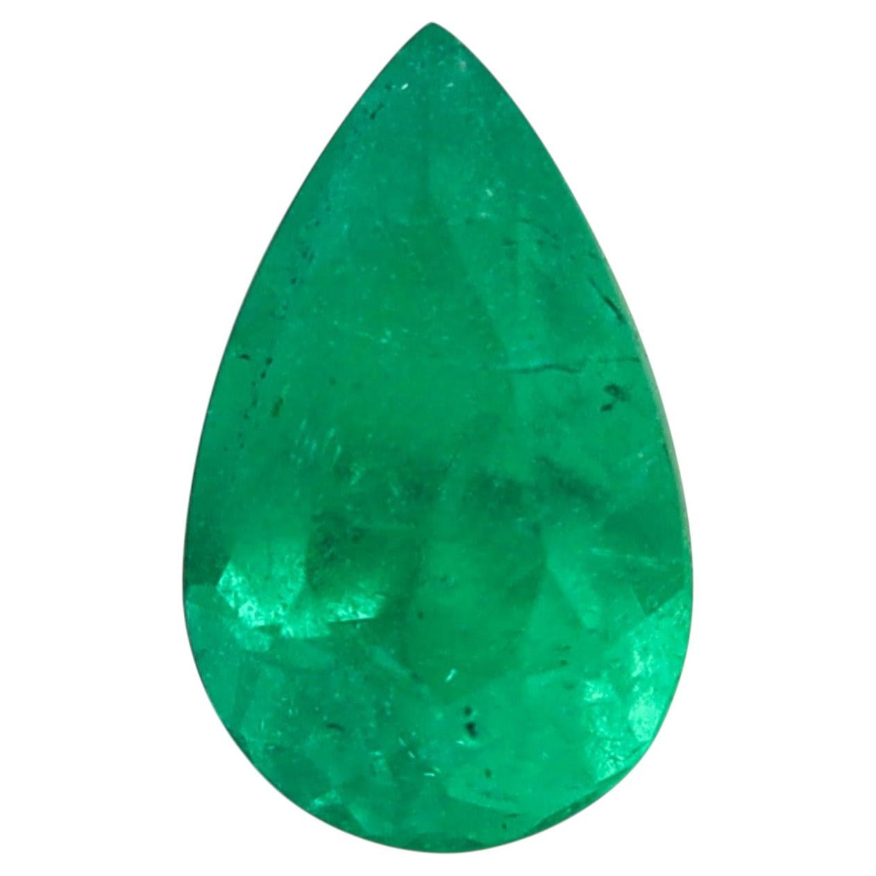 CERTIFIED Emerald Pear Shaped Vivid Green 1.91 Carats AGL-1127036 For Sale