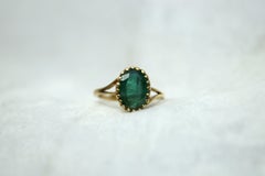 Certified Emerald Ring 2.45ctw Emerald 14K Solid Yellow Gold Ring