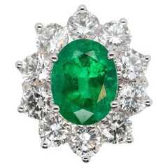 Certified Emerald Ring, Diamonds White Gold 