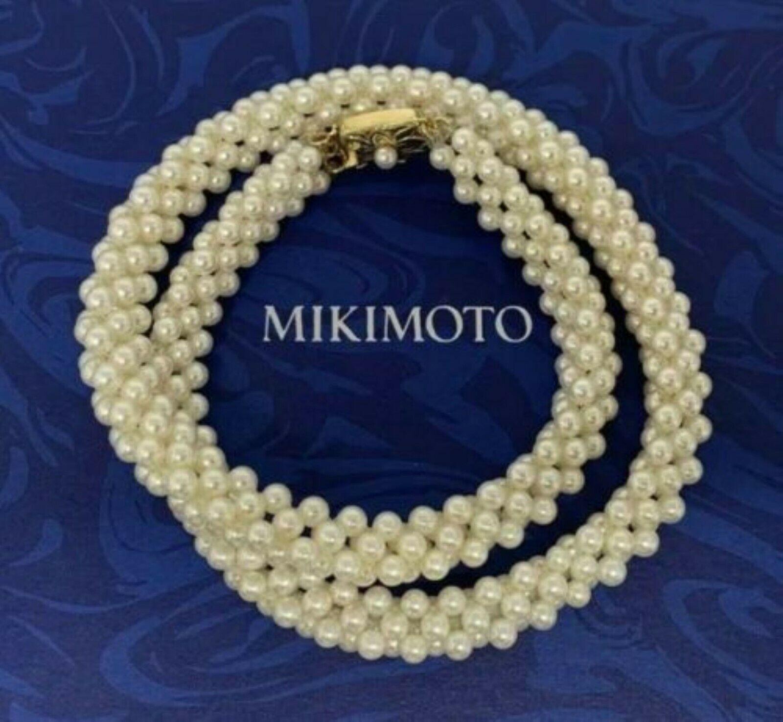 Certified Estate Mikimoto 18 Karat Akoya Pearl Necklace 3