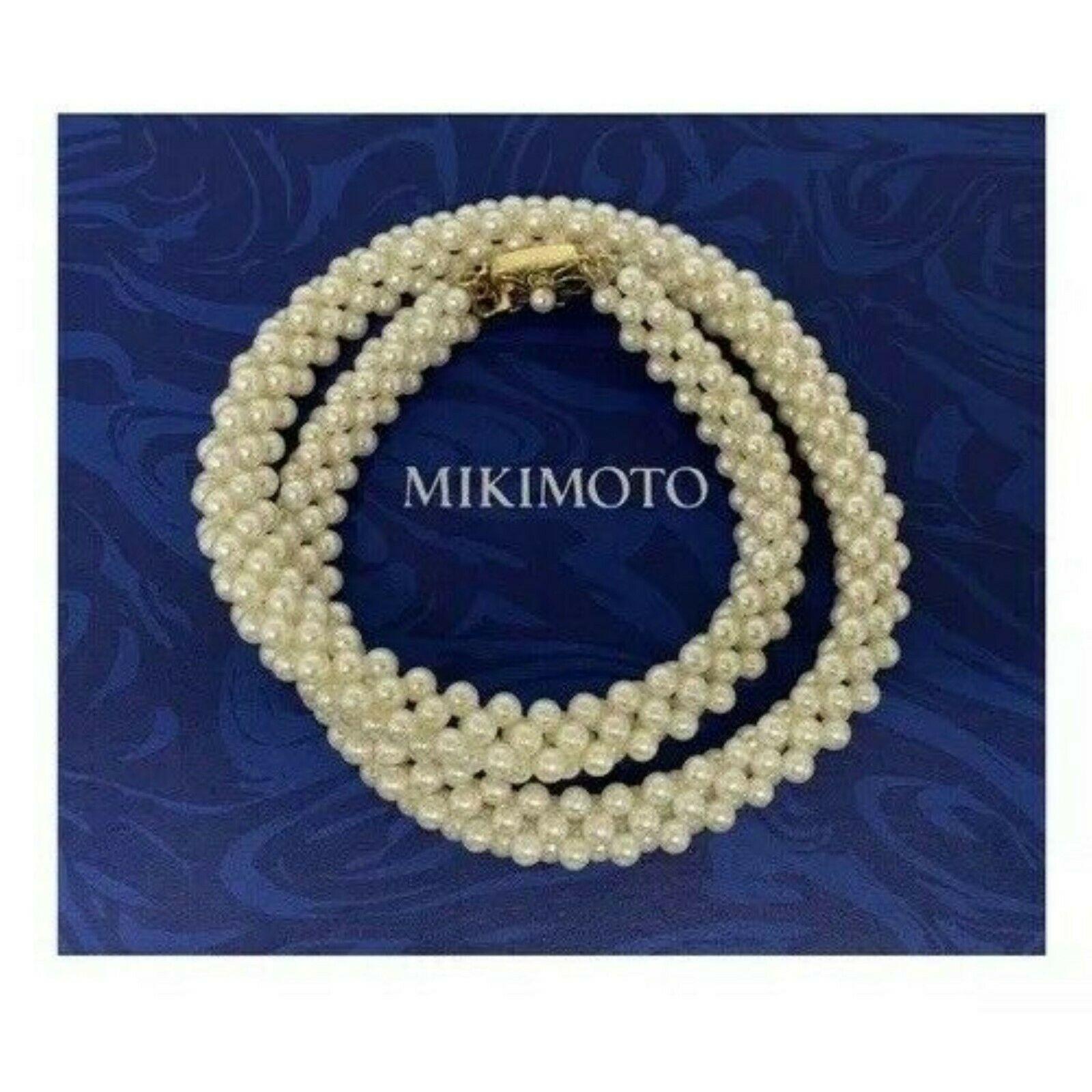 CERTIFIED ESTATE $8,950 RARE MIKIMOTO 3.9-3.8 MM BRAIDED 3 STRAND 17 IN 18KT AKOYA PEARL NECKLACE

This is a One of a Kind Unique Custom Made Glamorous Piece of Jewelry!!

Nothing says, “I Love ❤️ you” more than Diamonds and Pearls‼️

This GLAMOROUS