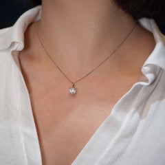 Certified F Color Solitaire Necklace PT 900 Everyday Reasonable Jewelry