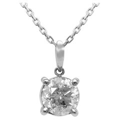 Certified F Color Solitaire Necklace PT 900 Everyday Reasonable Jewelry