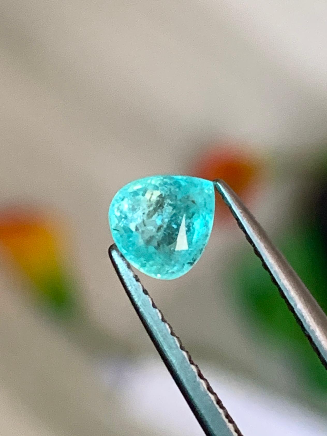 Pear Cut Certified Fine Grade Natural Eye Catching Blue Paraiba Tourmaline 0.69 Cts For Sale