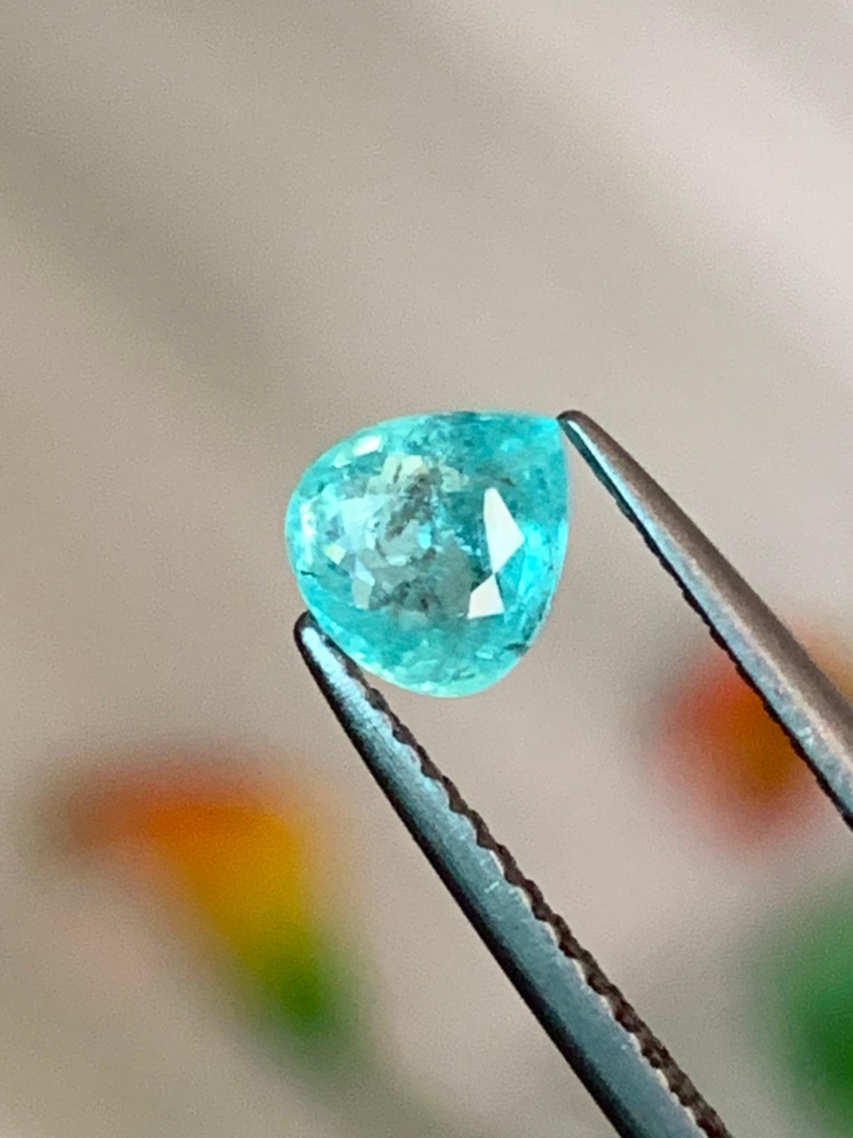 Women's or Men's Certified Fine Grade Natural Eye Catching Blue Paraiba Tourmaline 0.69 Cts For Sale