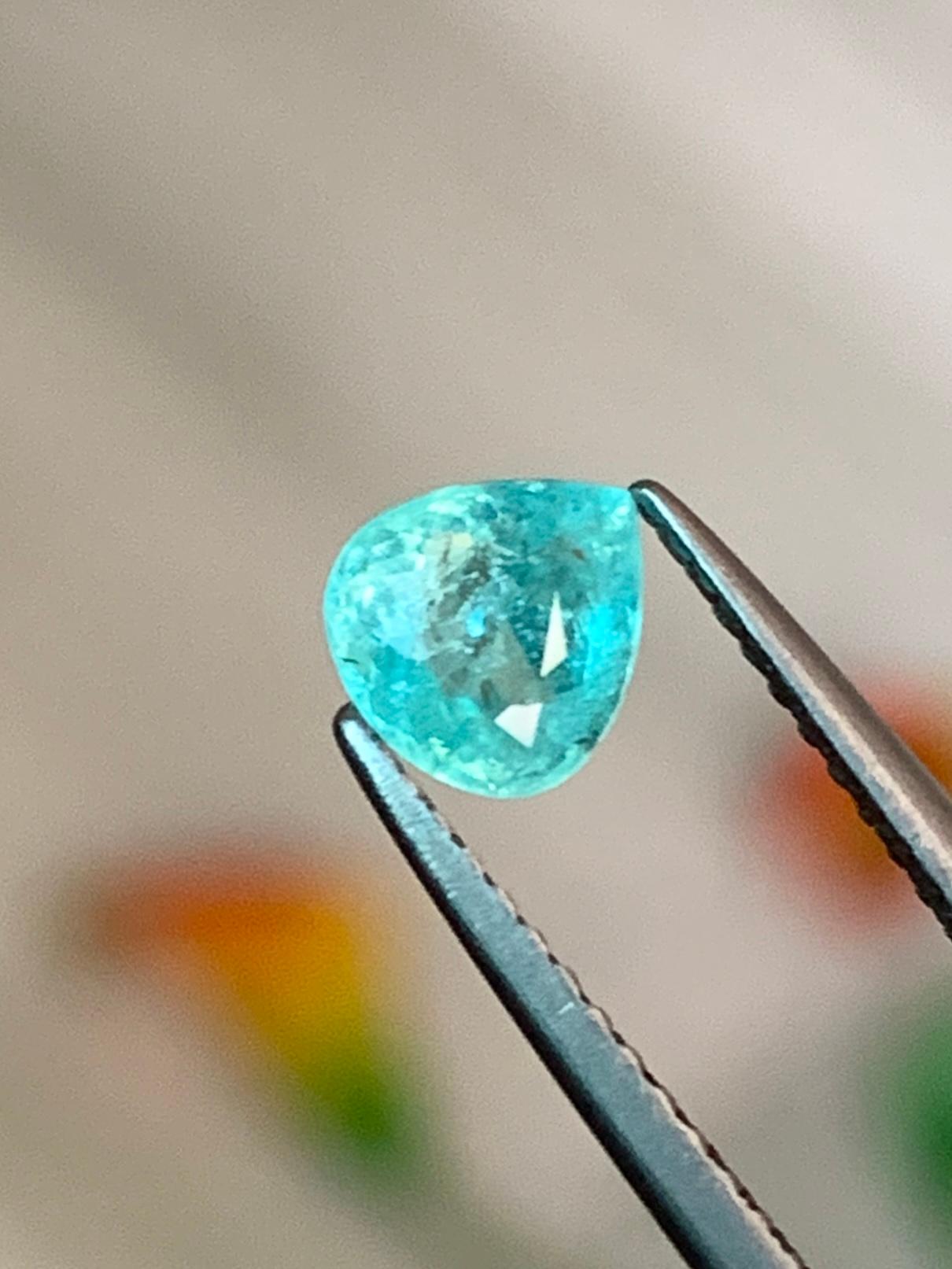 Certified Fine Grade Natural Eye Catching Blue Paraiba Tourmaline 0.69 Cts For Sale 1