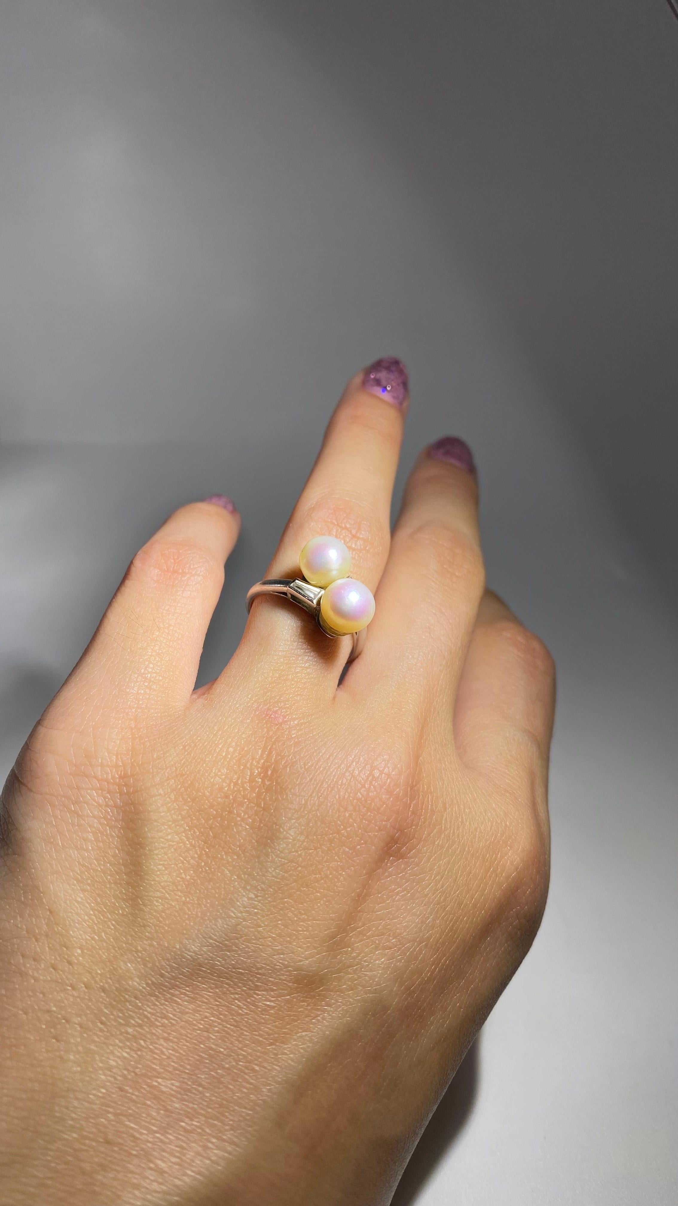 Certified French Chaumet Toi Et Moi Platinum Art Deco Platinum Ring For Sale 5