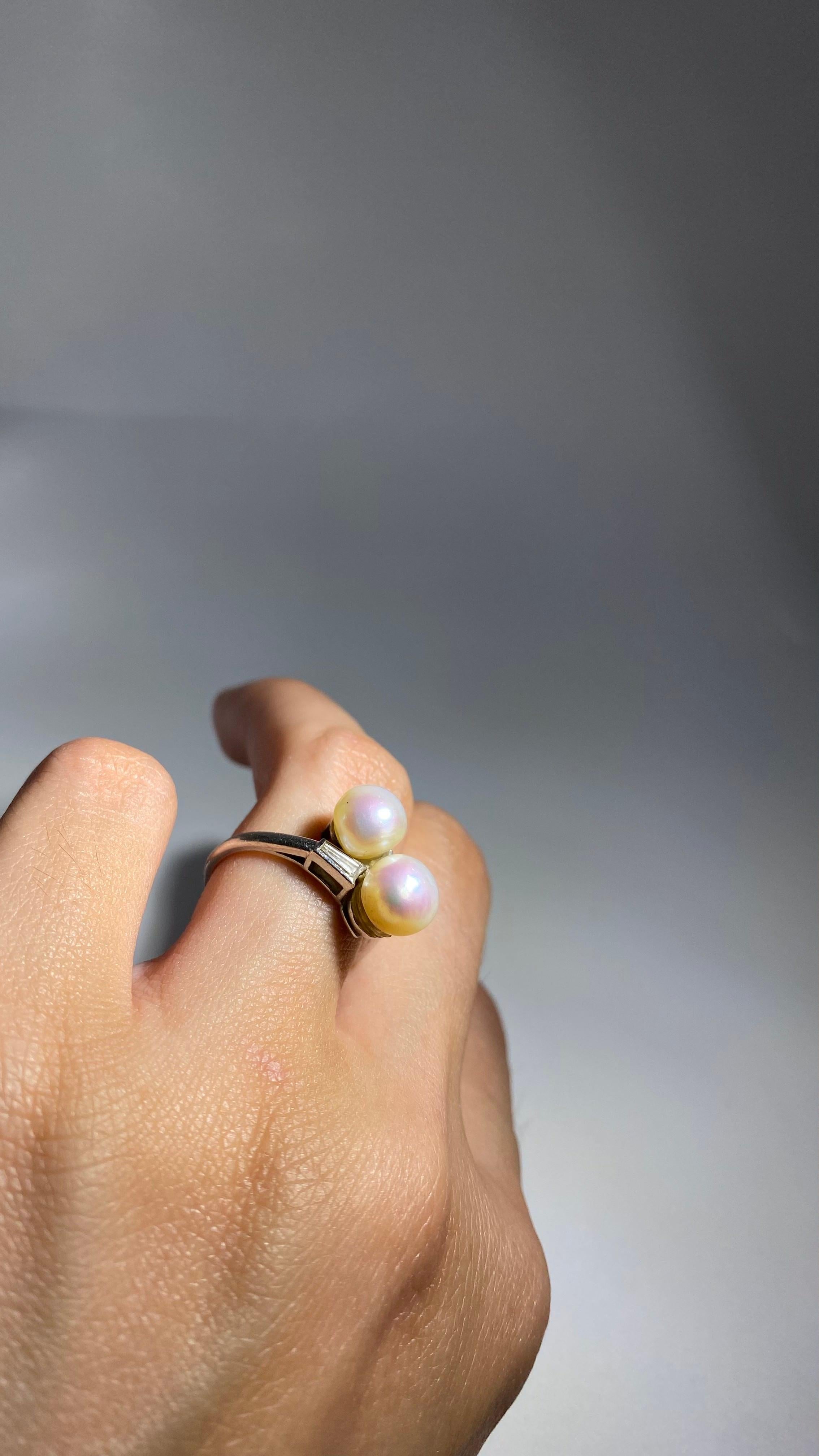 Certified French Chaumet Toi Et Moi Platinum Art Deco Platinum Ring For Sale 6