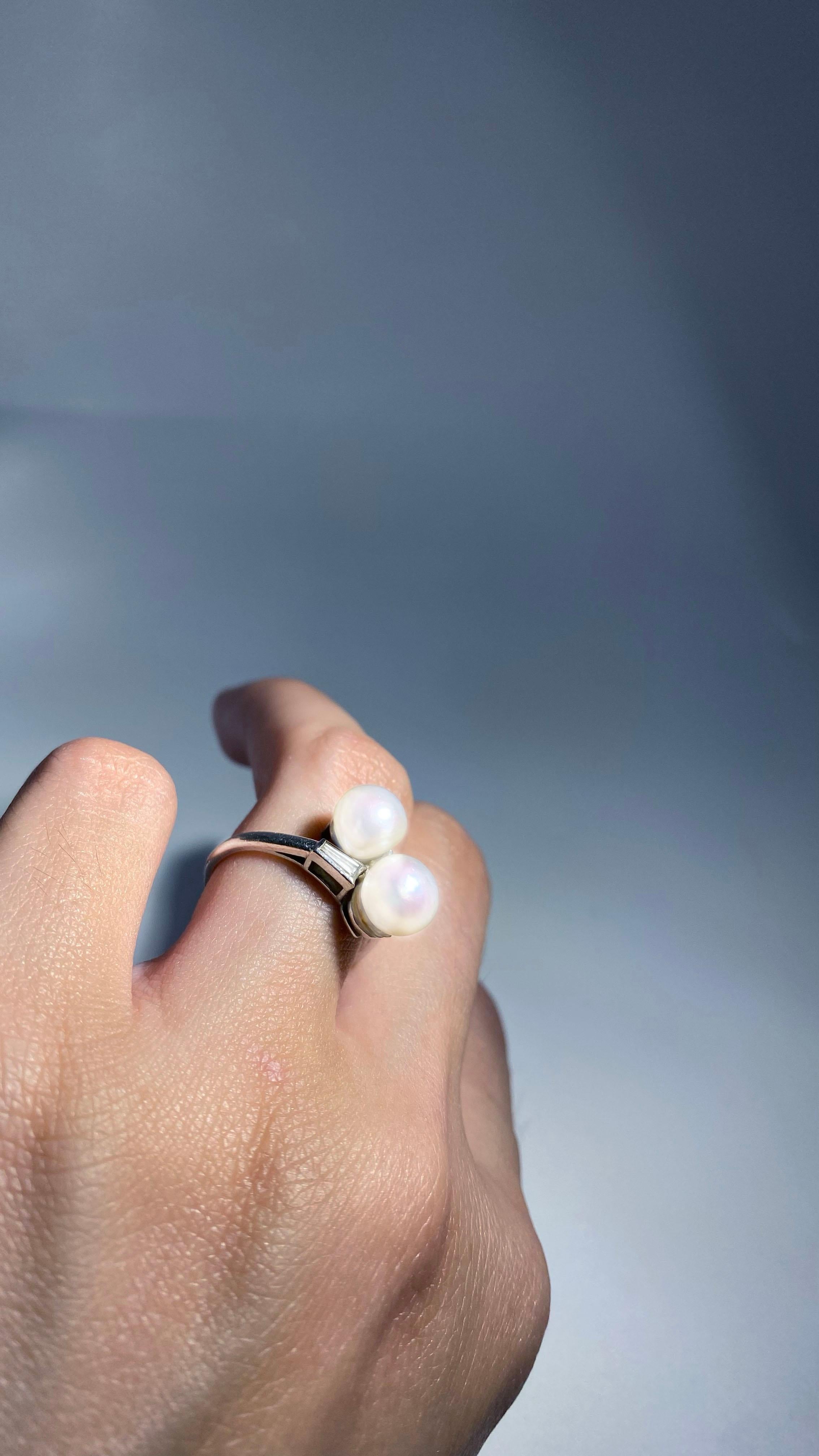 Certified French Chaumet Toi Et Moi Platinum Art Deco Platinum Ring For Sale 7