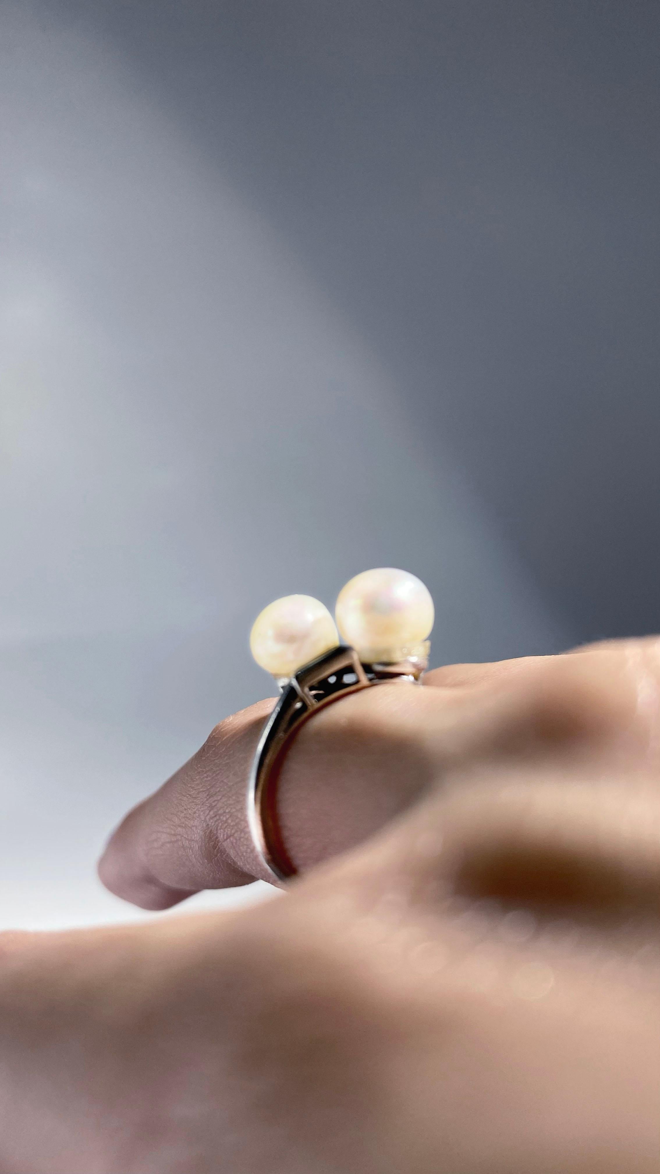 Certified French Chaumet Toi Et Moi Platinum Art Deco Platinum Ring For Sale 2
