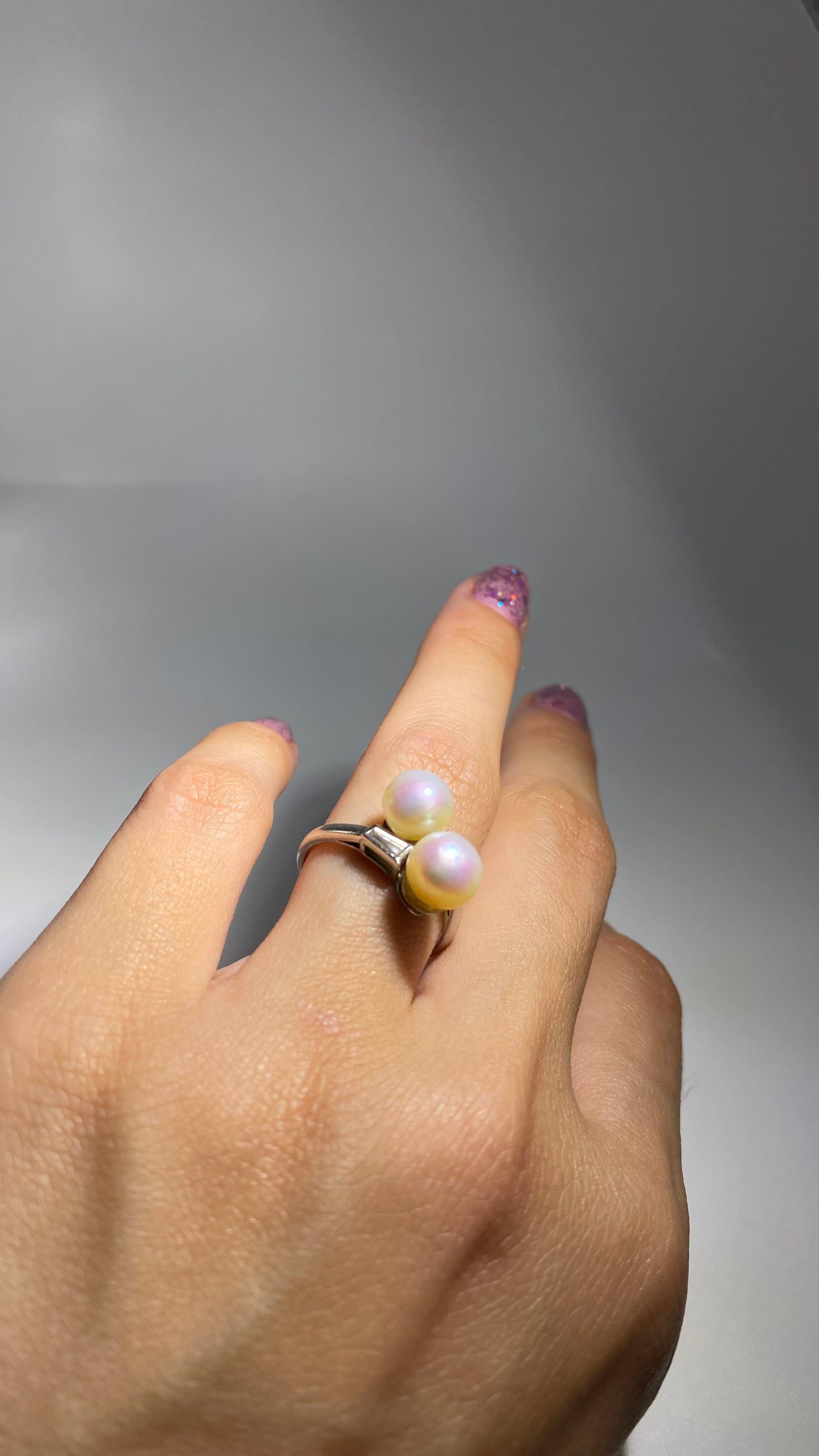Certified French Chaumet Toi Et Moi Platinum Art Deco Platinum Ring For Sale 4