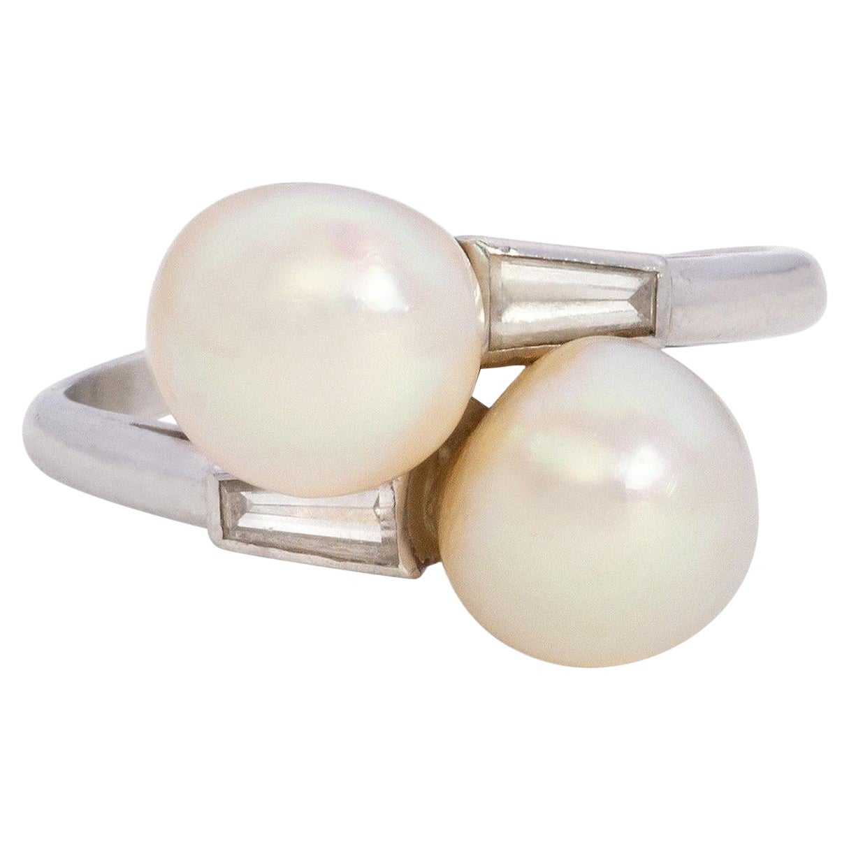 Certified French Chaumet Toi Et Moi Platinum Art Deco Platinum Ring