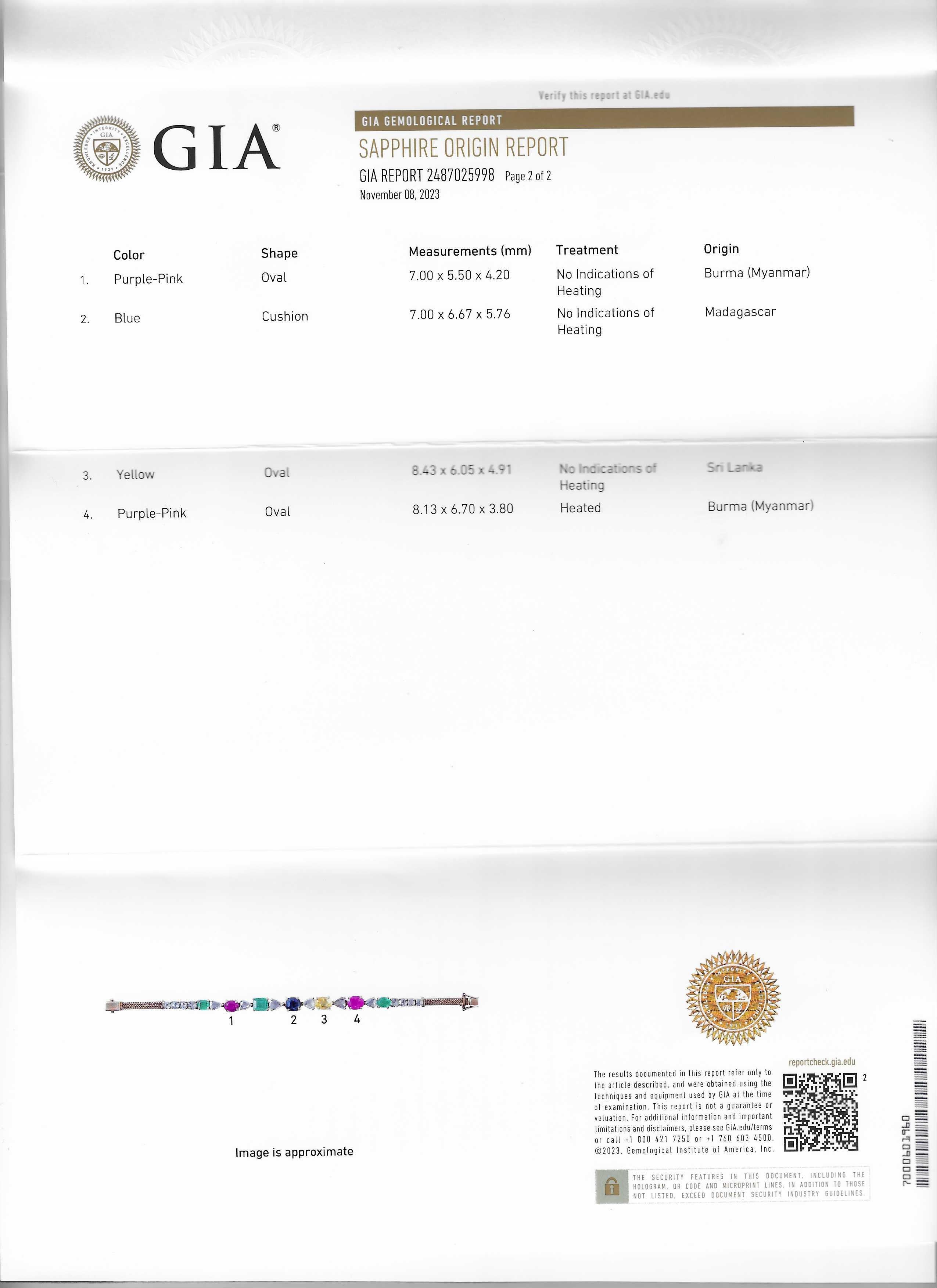 Zertifizierte Edelstein-besetzte Smaragde, Rubine, Saphire, Diamanten 'Tutti Frutti'-Armband. im Angebot 9