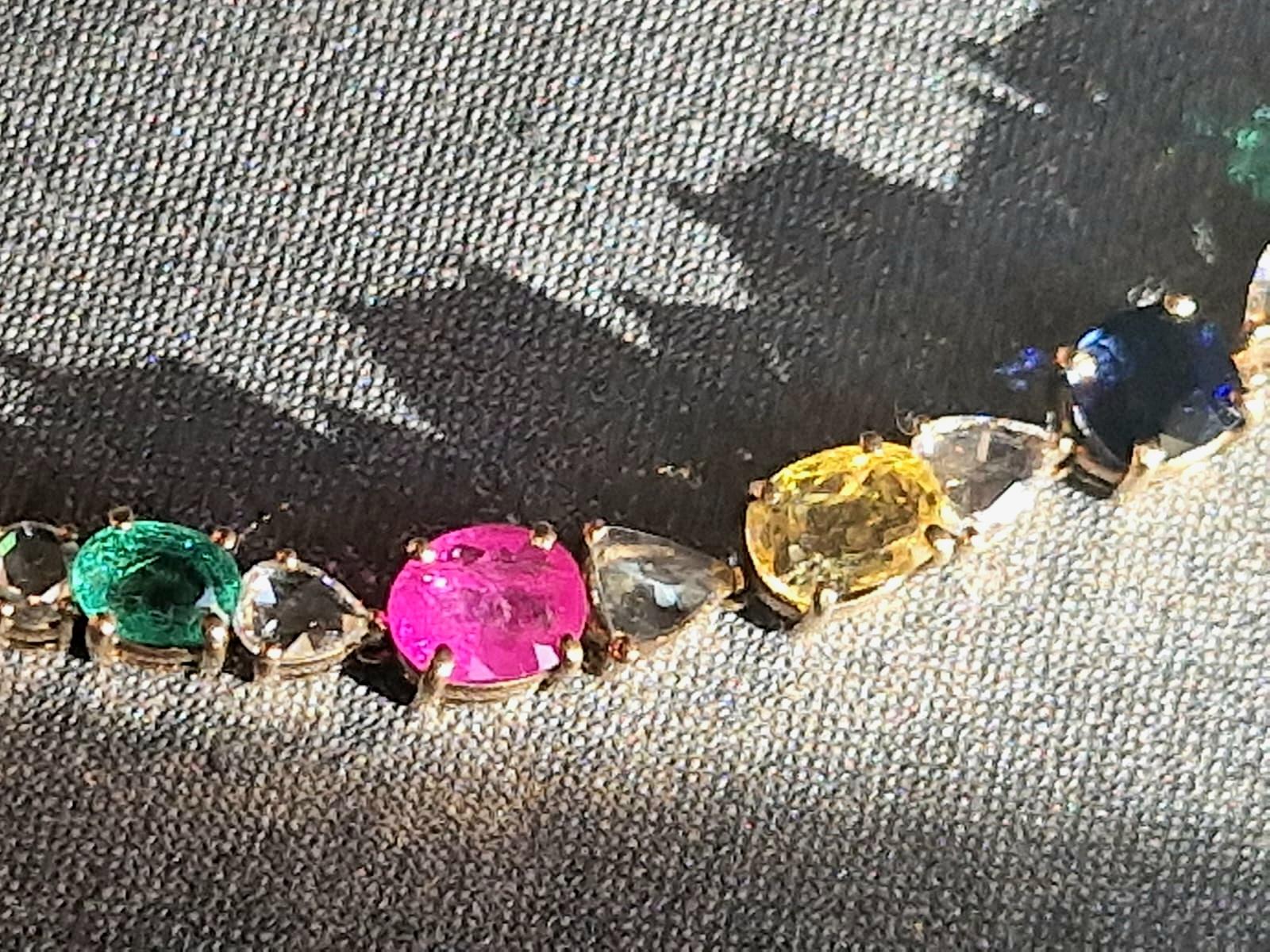 Women's Certified Gem-Set Emeralds, Rubies, Sapphires, Diamonds ‘Tutti Frutti’ Bracelet. For Sale