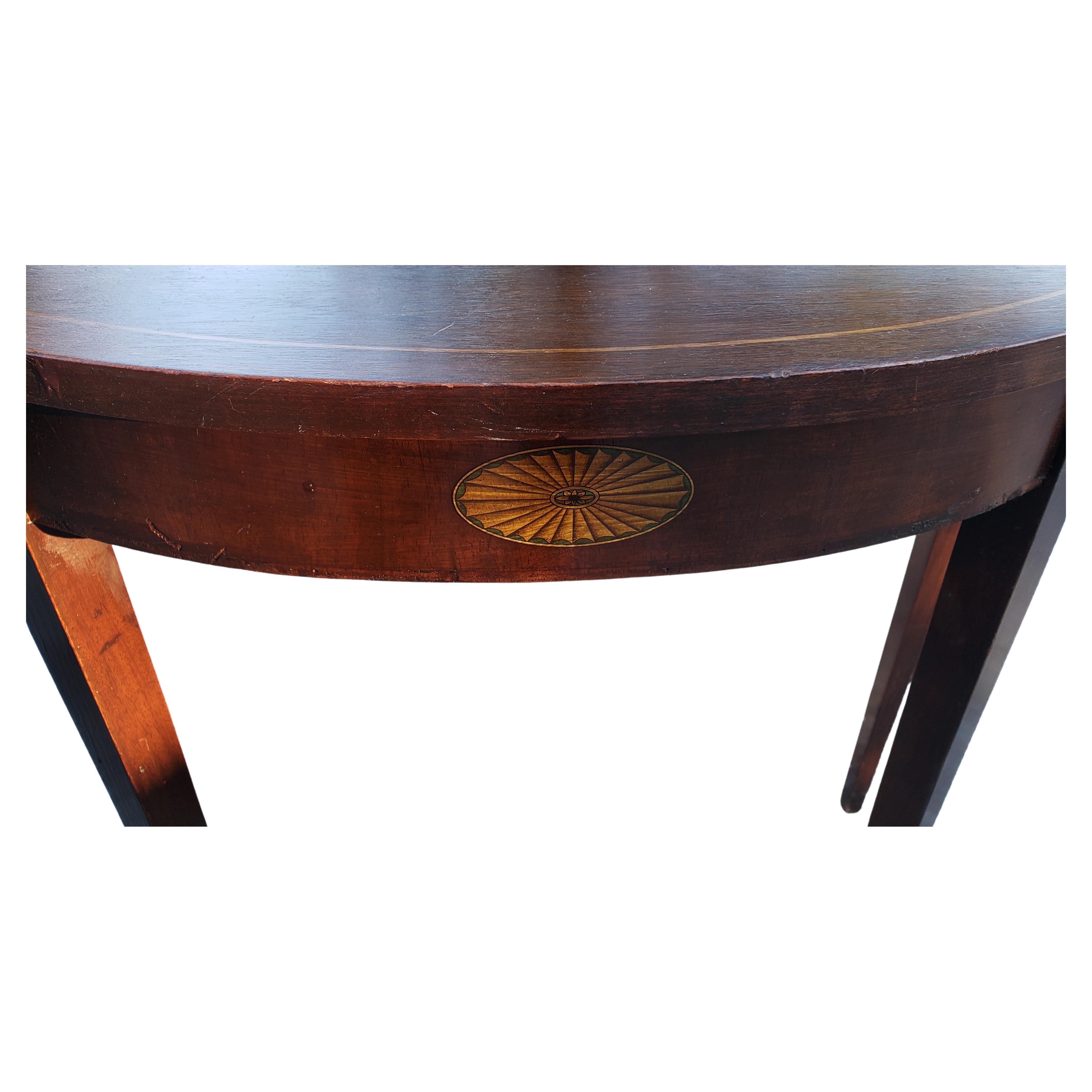 mahogany demi lune table