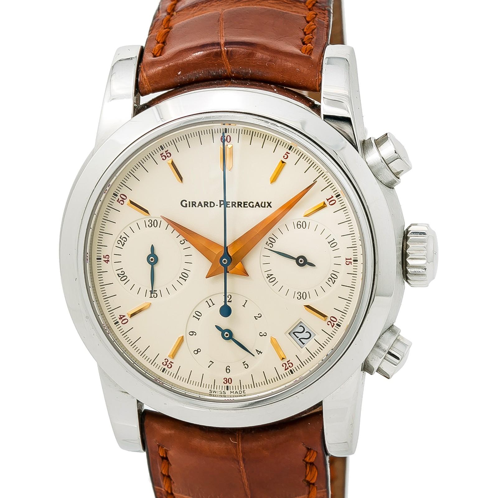 Girard Perregaux F1 Chronograph 8021 - Montre automatique pour homme - Cadran crème Excellent état à Miami, FL