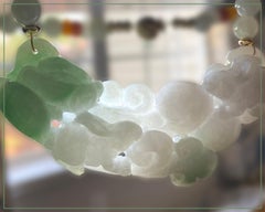 Certified Grade A Jadeite Necklace with Carved Pendant & 14K Gold Filled Clasp