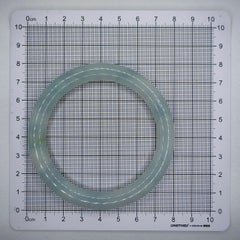 Brazalete redondo clásico de jadeíta birmana auténtica de tipo «糯種», de color verde grisáceo certificado