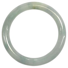 Certified Grayish Green 糯種 Genuine Burmese Jadeite Jade Classic Round Bangle