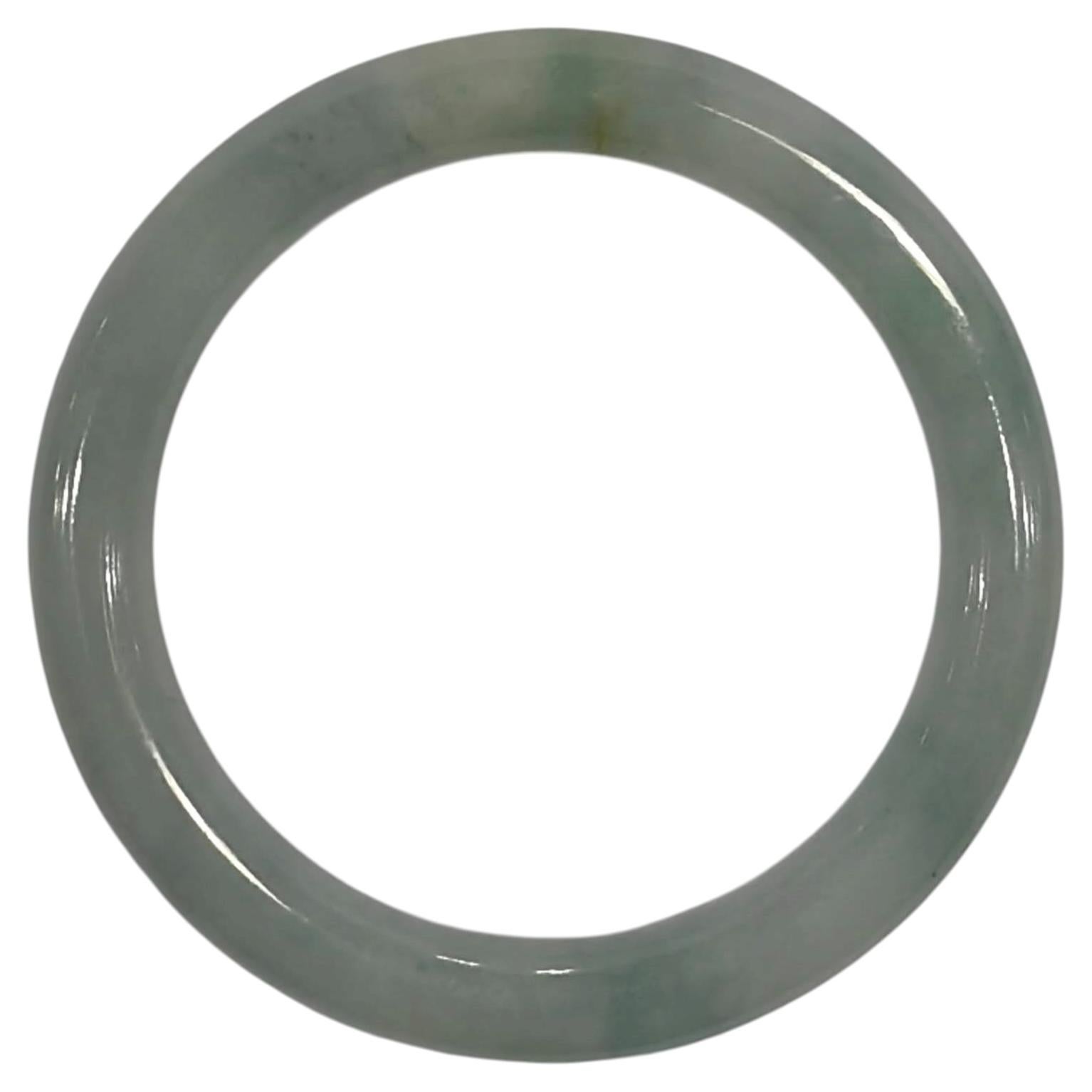 Certified Grayish Green 糯種 Genuine Burmese Jadeite Jade Classic Round Bangle For Sale
