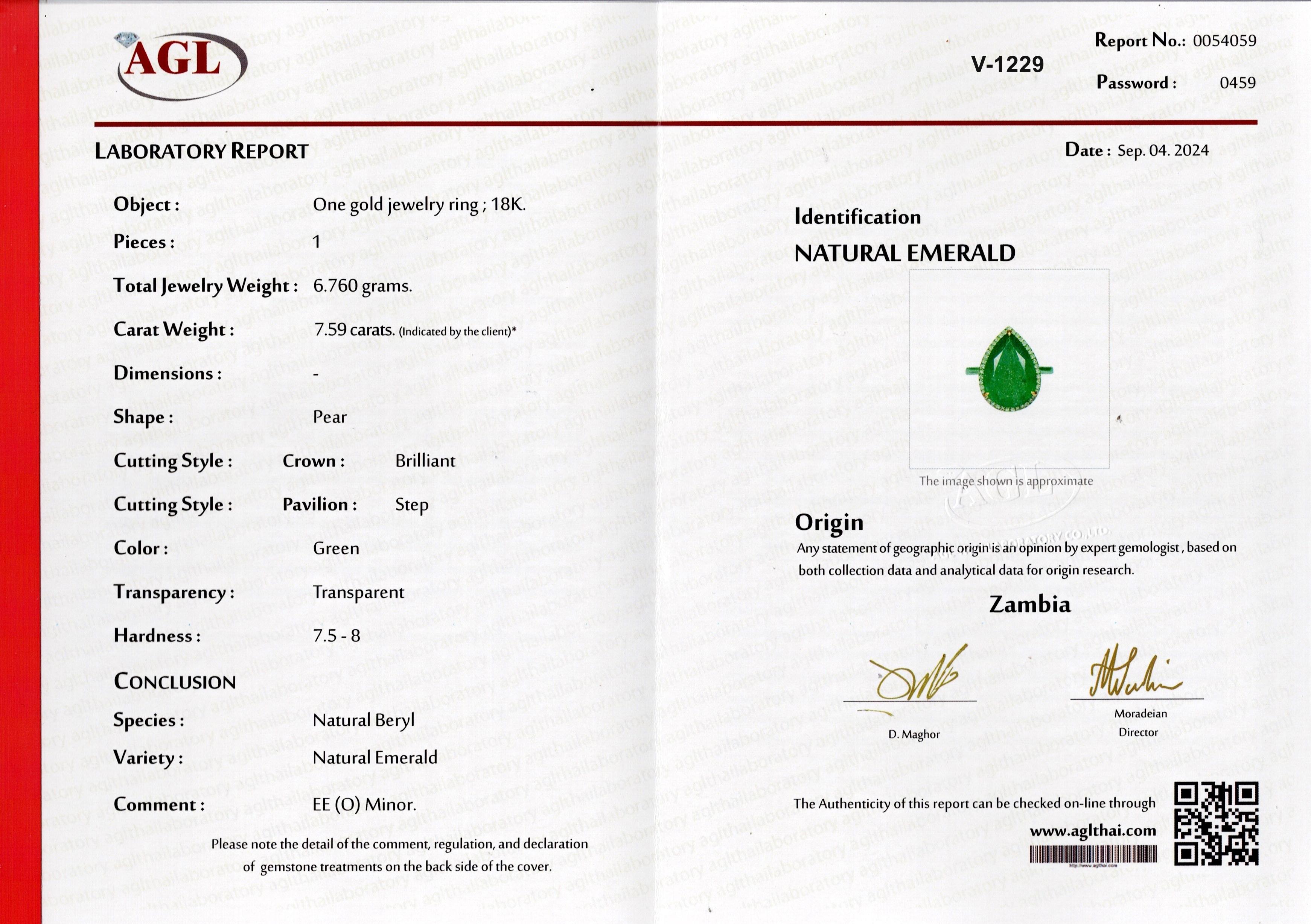 Anello Cocktail con smeraldo e diamante certificato in oro bianco 18 carati e smalto verde da 7,59 carati in vendita 3