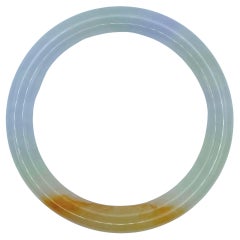 Certified Green, Lavender, Red Tri-Color Genuine Burmese Jadeite Jade Bangle #3