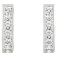 Certified Handmade Diamond Huggie Earrings for Women in 925 Silver Birthday Gift