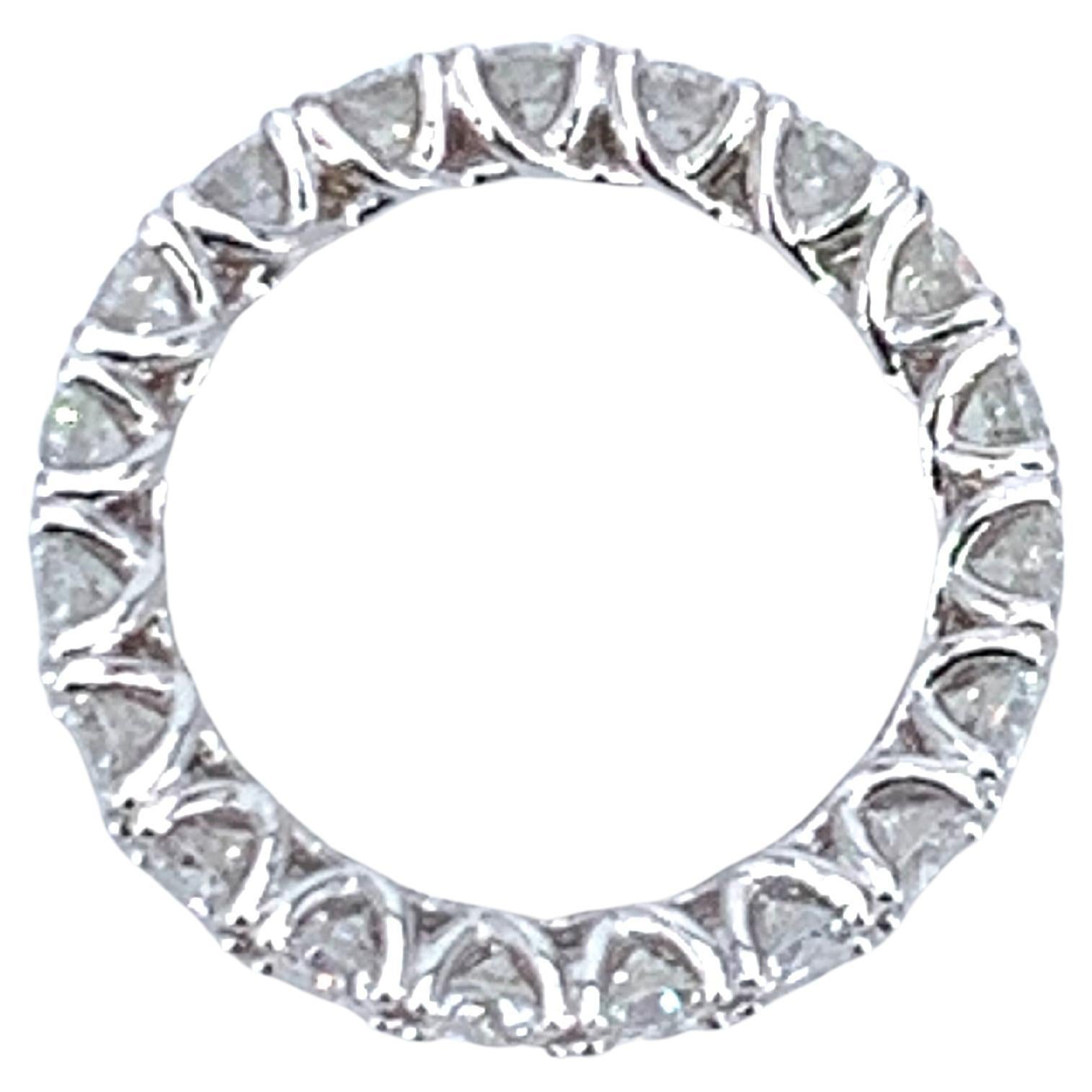 Certified HRD Antwerp 2.38 Carat Diamond 18Kt White Gold Eternity Unisex Ring