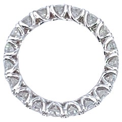 Bague d'éternité unisexe en or blanc 18 carats avec diamant certifié HRD d'Anvers de 2,38 carats