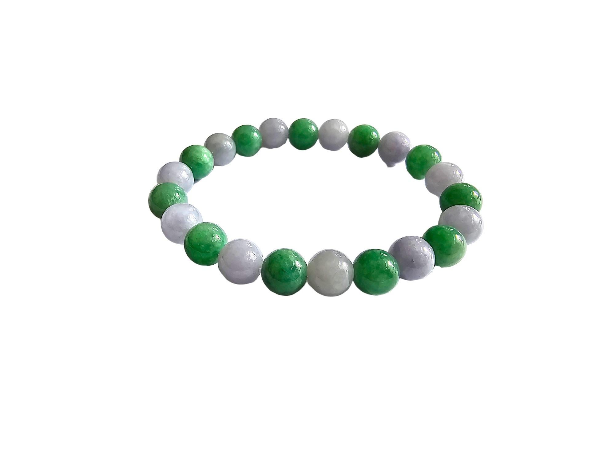 Certified Imperial Burmese A-Jade Beaded Bracelet MADE IN JAPAN 8.5mm x 22 beads For Sale 7