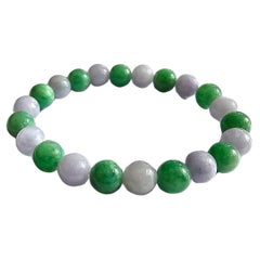 Certified Imperial Burmese A-Jade Beaded Bracelet MADE IN JAPAN 8.5mm x 22 beads