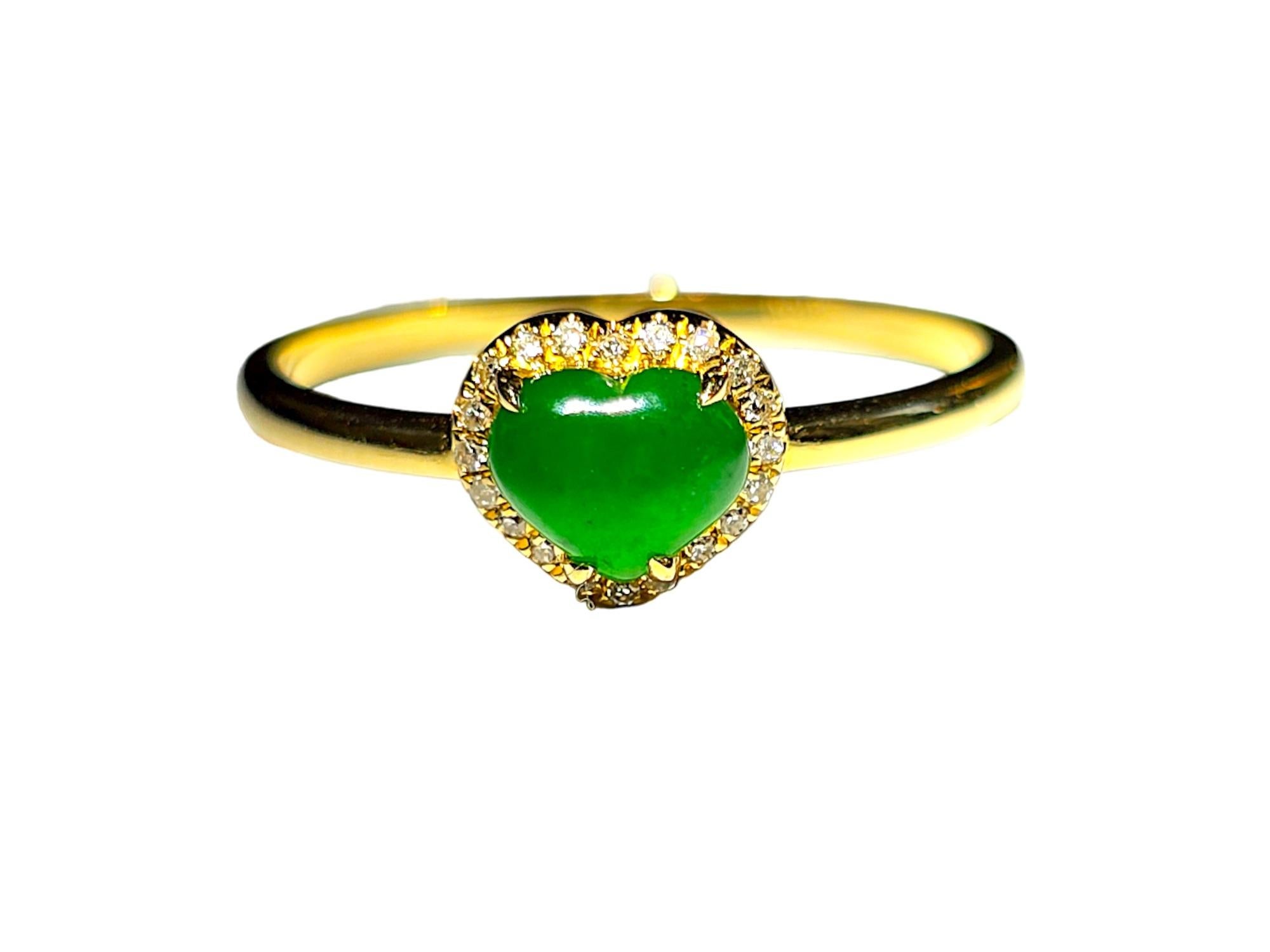 Bague cocktail birmane impériale certifiée A-Jade (diamants et or jaune 18 carats) en vente 3