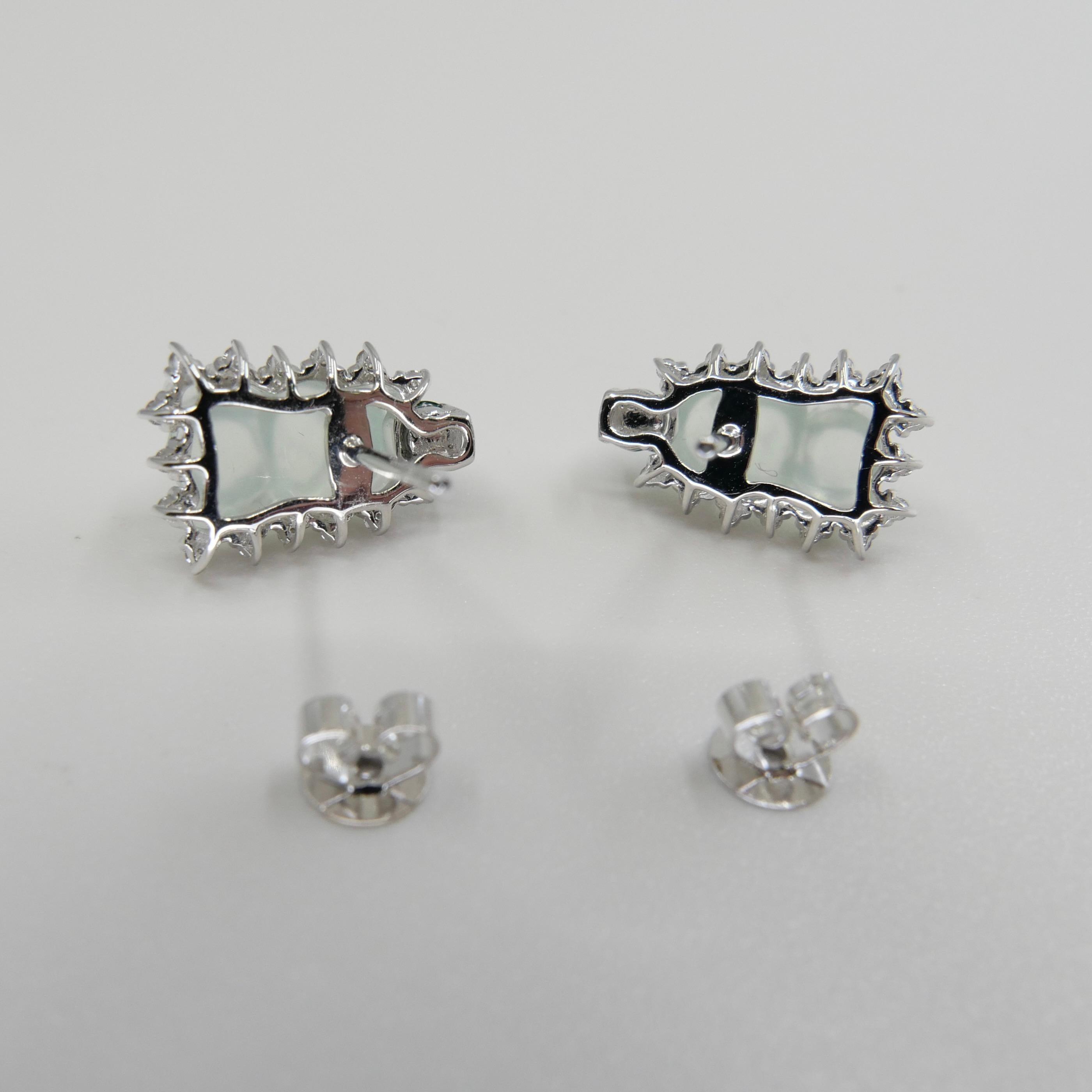 Certified Imperial & Icy Jade Diamond Gummy Bear Earrings, Great for Kids! For Sale 4
