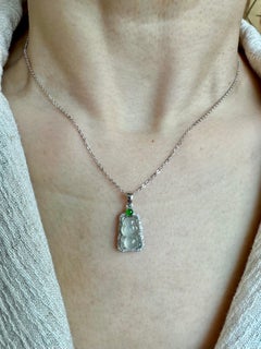 Certified Imperial Icy Jade Diamond Gummy Bear Cut Pendant. Cuteness Overload!
