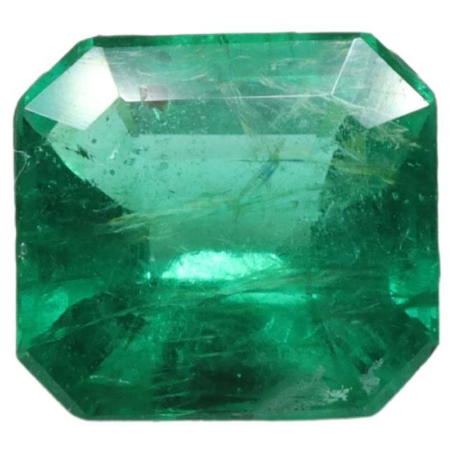 Certified Intense Green Emerald 1.24ct ca. 7x7 For Sale