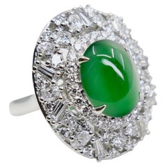 Certified Jade Fancy Cut Diamond Ring. Imperial Green With Supreme Glow!