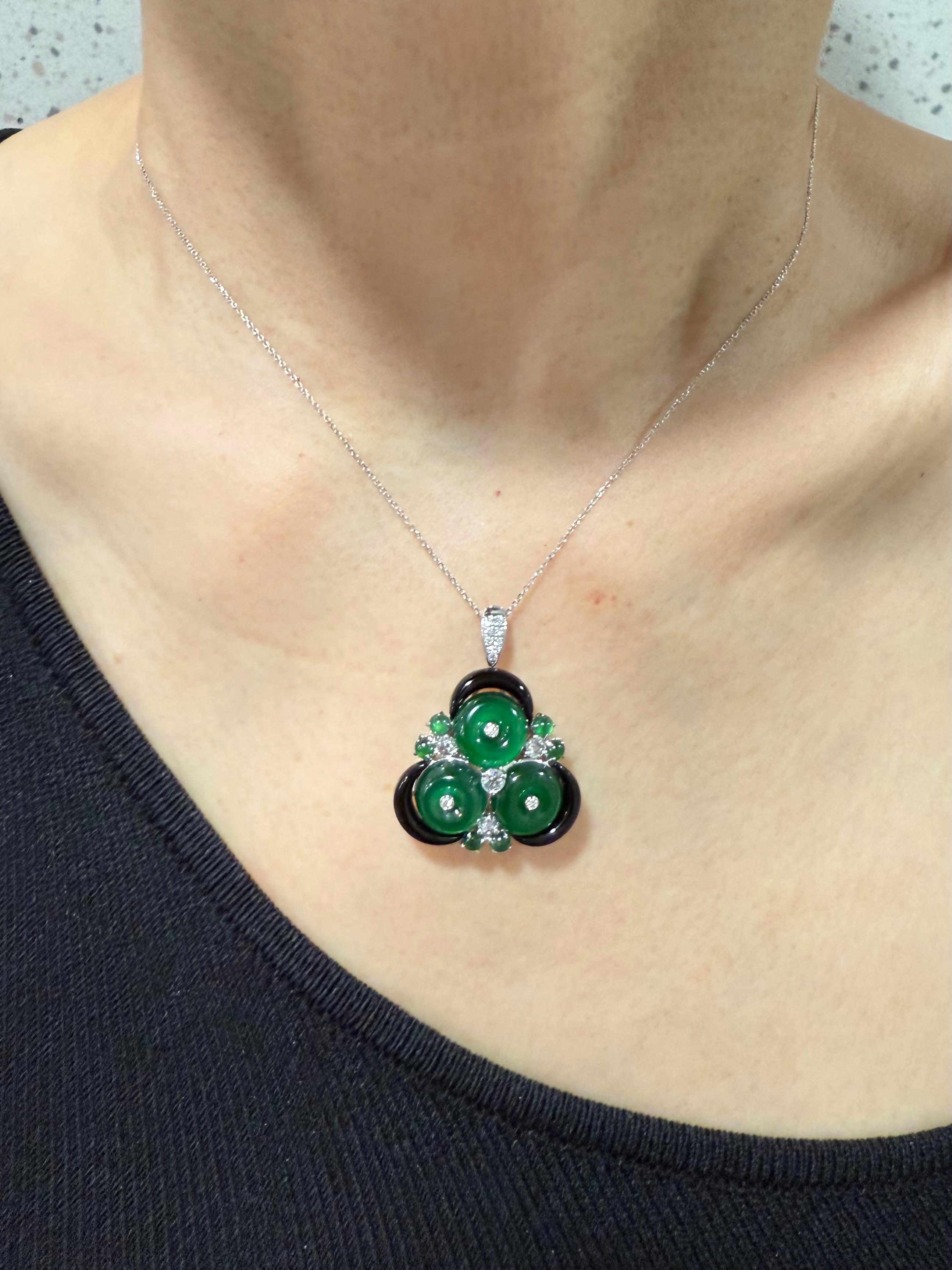 Please check out the HD video. This is a versatile piece, you can wear it as a ring or as a pendant, dressed up or casual. The GLOW (under normal light) on these jades are out of this world! It's even nicer in person than any video and photos. Here