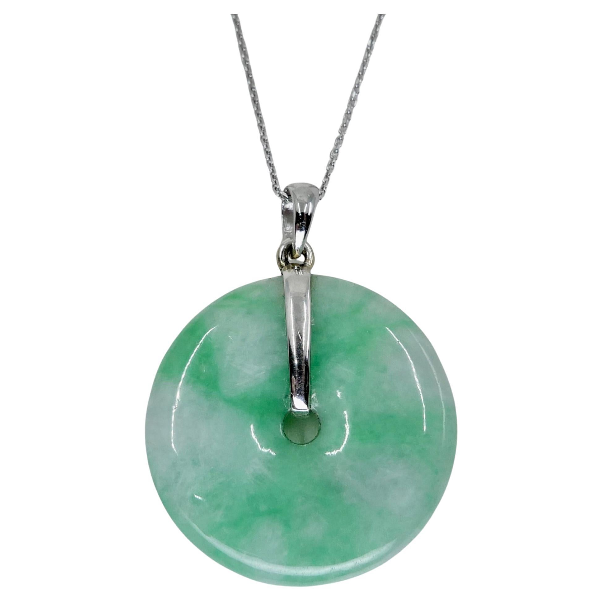 Certified Jadeite Jade Peace Buckle Pendant. Bringing Peace & Luck to Wearer 