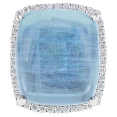 Certified Japan Lab 39.51 Carat Santa Maria Aquamarine 'Red Carpet' PT 900 Ring