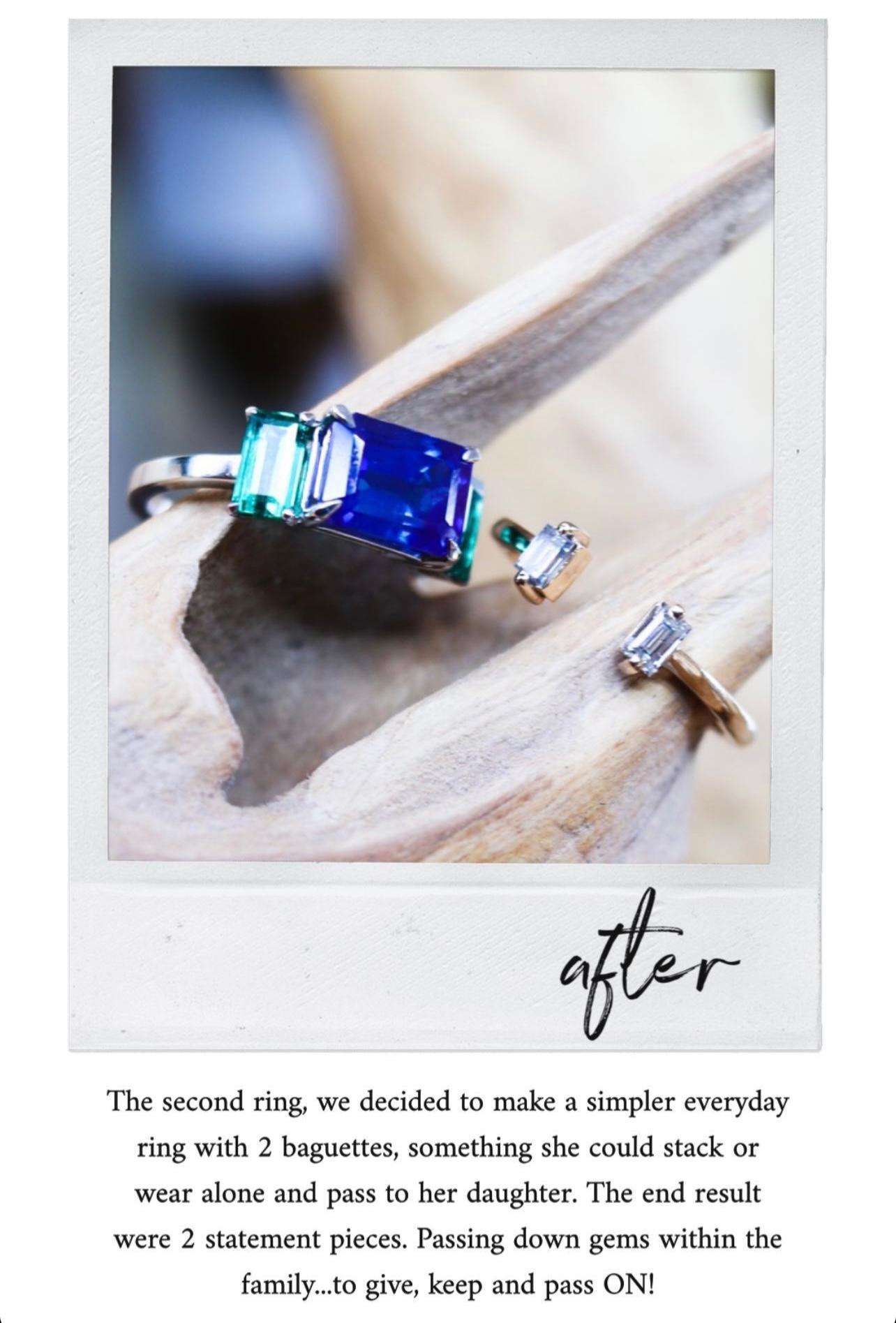 For Sale:  Certified Kashmir 4 CT. Sapphire and Columbian Emerald Cocktail Ring 8